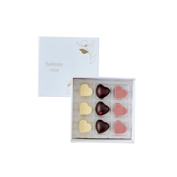Gaveæske - 18 stk. mors dag chokolade