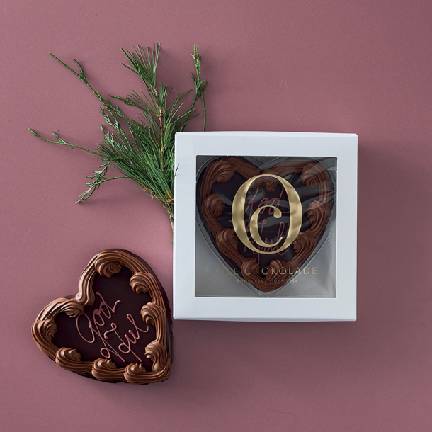 Marcipanhjerte m/ teksten "God jul"
