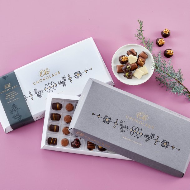 Juleske m/ 36 stk., hvid