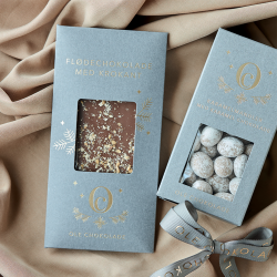 Ole bar, flødechokolade m. krokant, grå omslag