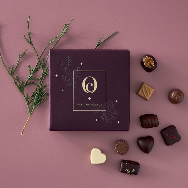 Bordeaux juleske m/ 9 stk.