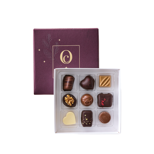 Bordeaux juleske m/ 9 stk.