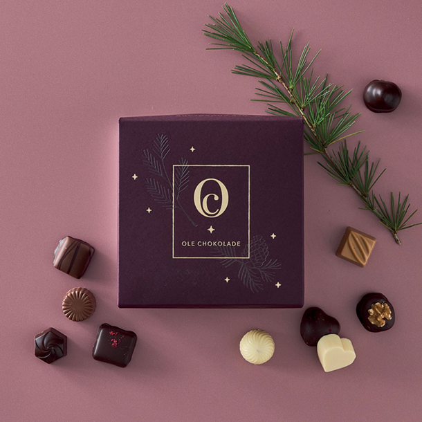 Bordeaux juleske m/ 18 stk. 