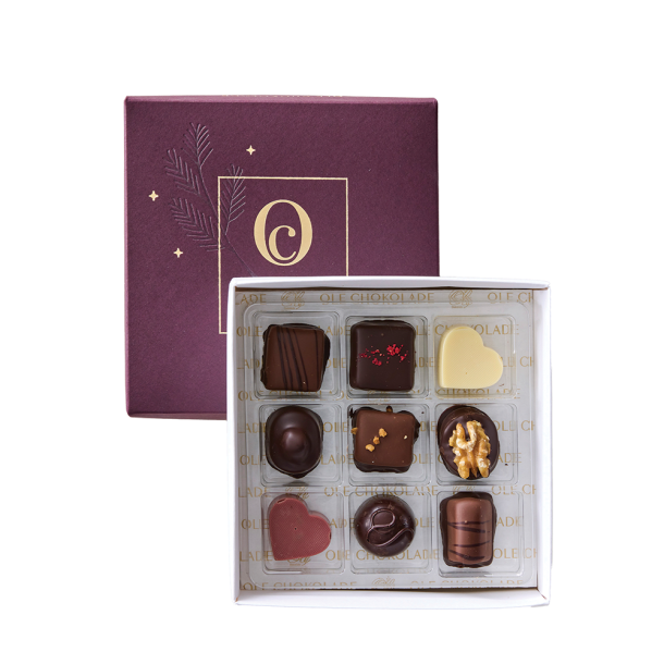 Bordeaux juleske m/ 18 stk.