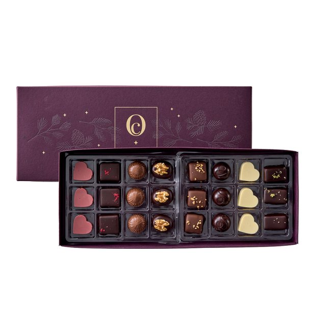 Bordeaux juleske m/ 24 stk.