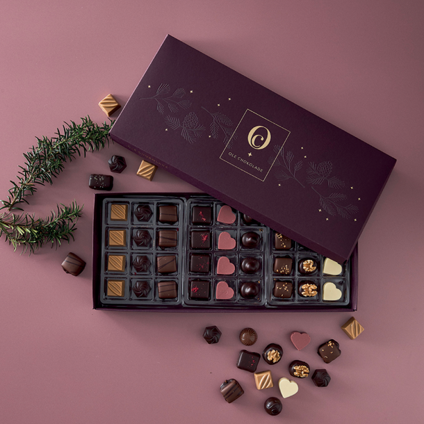 Bordeaux juleske m/ 36 stk. 